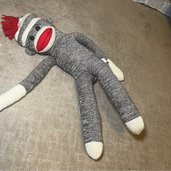 Schylling Rowley Sock Monkey Retro Brown & White Red Lips 20" - Picture 2 of 7